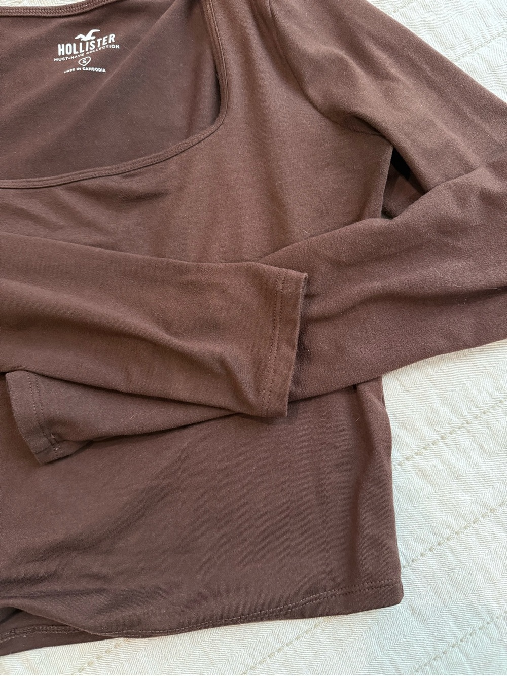 Hollister Women's Long Sleeve Square Neck Top - Picture 3 of 3